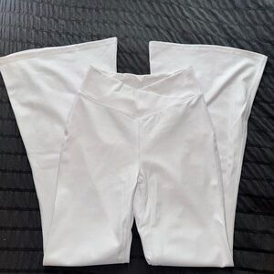 Halara Crossover Waist High Rise Scrunch Butt Flare Leggings